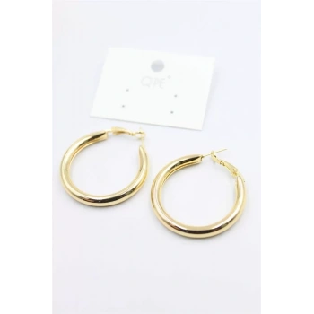 Metal Halka Küpe 3cm - Altın