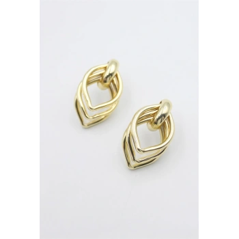 Metal Halka Küpe - Altın