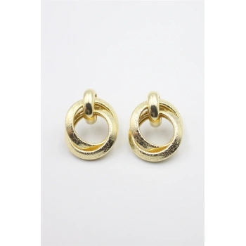 Metal Halka Küpe - Altın