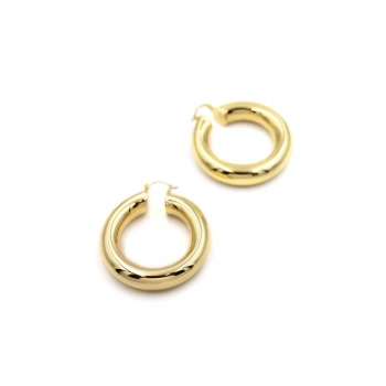 Metal Halka Küpe- Küçük - Altın