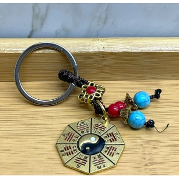 Metal Renkli Yin Yang Anahtarlık