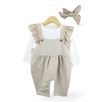 Mevsimlik Pamuklu Fırfırlı Kız Bebek 2li Takım