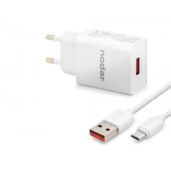 Micro Usb Hızlı Şarj Seti 12W 2.4A Usb Adaptörlü - Beyaz ND1004