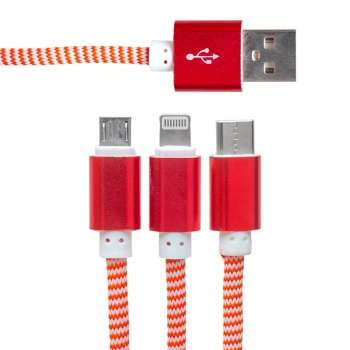 MICRO USB/TYPE-C/LIGHTNING 2.1A METAL 1.2 METRE ŞARJ VE DATA KABLOSU (4887)