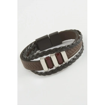 Mıknatıslı Orjinal Deri Bileklik