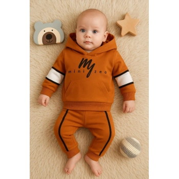 Mini Zeo Desenli Pamuklu 2li Erkek Bebek Takımı