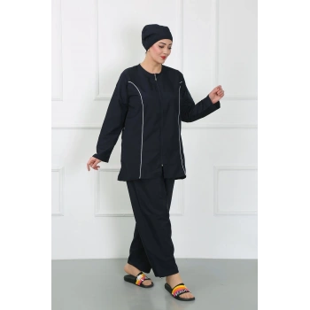 MİRAY- Büyük Beden Tesettür Büyük Mayo Lacivert