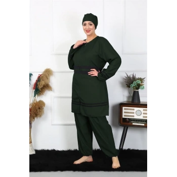 MİRAY- Büyük Beden Tesettür Mayo Haki