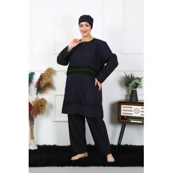 MİRAY- Büyük Beden Tesettür Mayo Lacivert