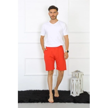 MİRAY- Erkek Pamuk Kırmızı Şort
