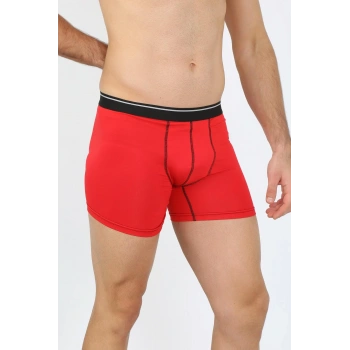 MİRAY- Erkek Pamuk Likralı Boxer Kırmızı