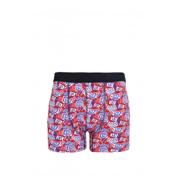 MİRAY- Erkek Penye Likralı Desenli Boxer Kırmızı