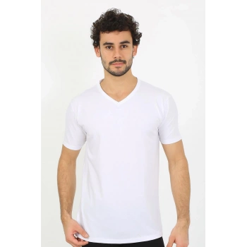 MİRAY- Erkek V Yaka Beyaz Penye Atlet