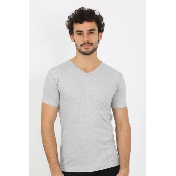 MİRAY- Erkek V Yaka Gri Penye Atlet