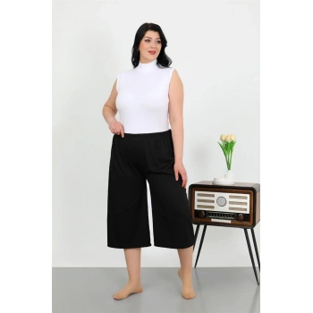 MİRAY- Kadın Büyük Beden Bürümcük Kapri