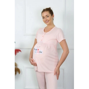 MİRAY- Kadın Kısa Kol Hamile Lohusa Pijama Takımı