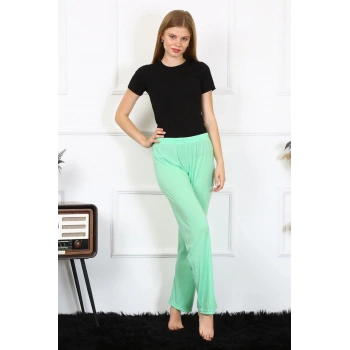 MİRAY- Kadın Pamuklu Tek Alt Pijama Fıstık Yeşili