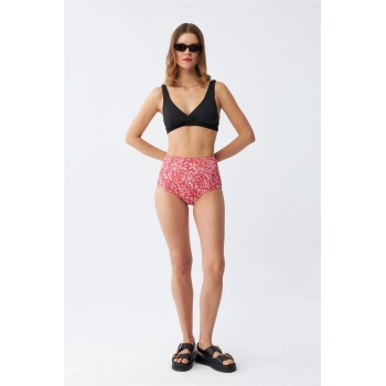 MİRAY- Kadın Pedli Yüksek Bel Bikini Takımı - Siyah