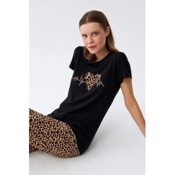 MİRAY- Kadın Penye Kısa Kol Pijama Takım 4128