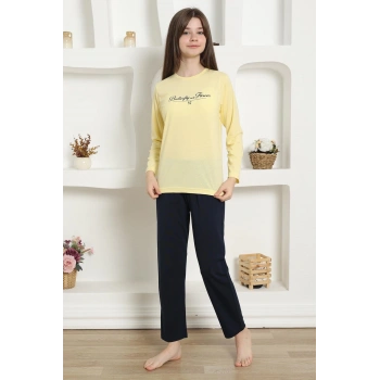 MİRAY- Kız Çocuk Penye Pijama Takım Sarı