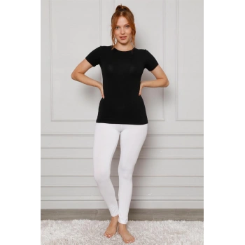 MİRAY- Penye Likralı Tayt Beyaz