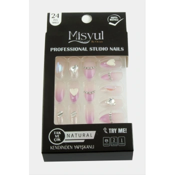 Misyul Taşlı Takma Tırnak 24 Adet