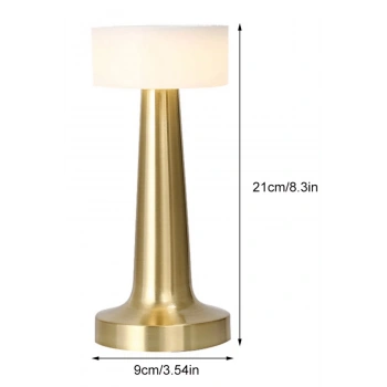 Modern Led Abajur Masa Lambası Dokunmatik 3 Mod Kademeli Şarjlı Dokunm Gold Masa Lambası Orta Kafa