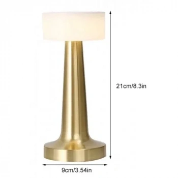 Modern Led Abajur Masa Lambası Dokunmatik 3 Mod Kademeli Şarjlı Dokunm Gold Masa Lambası Orta Kafa