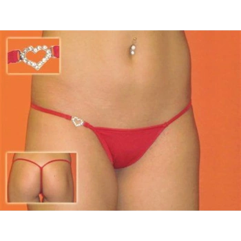 MARSİLYAN-   DH040901-RED Gümüş Kalp ve Taşlı Seksi Tanga