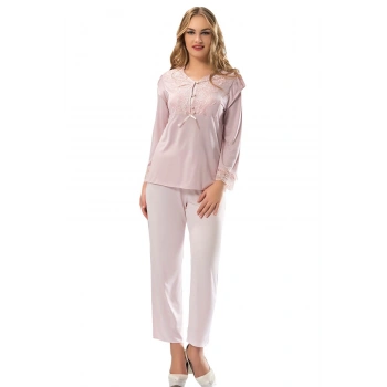 MARSİLYAN- Ekru Penye Pijama Takımı - 1567