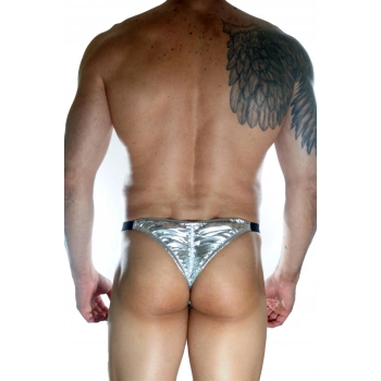 MODLİVE Erkek Arkası Büzgülü Gümüş Brazillian Slip
