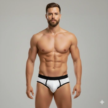 MODLİVE Erkek Beyaz File Slip İç Giyim