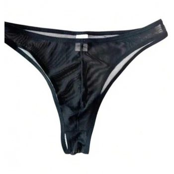 MODLİVE Erkek Biyeli Siyah Transparan Brazillian Slip