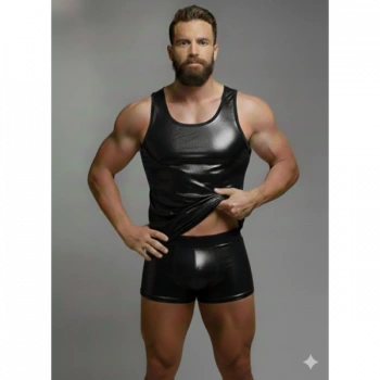 MODLİVE Erkek Lame Tank Top Boxer Takımı
