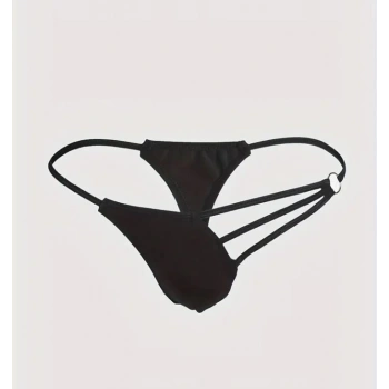 MARSİLYAN- Erkek Siyah Metalli Tanga İç Giyim