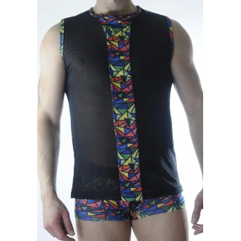MODLİVE Erkek Transparan Renki Atlet Boxer Takımı