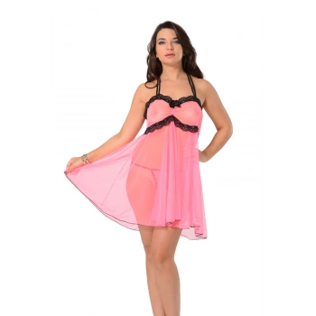 MARSİLYAN- Pembe Tül Gecelik - 662