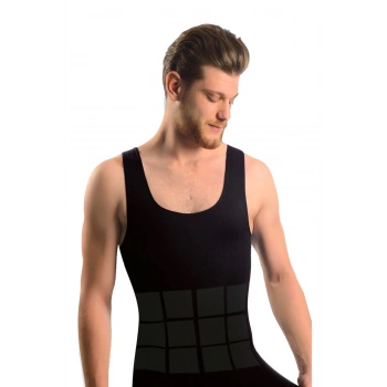 MARSİLYAN- Siyah Erkek Dikişsiz Vücut Toparlayıcı Korse - 740