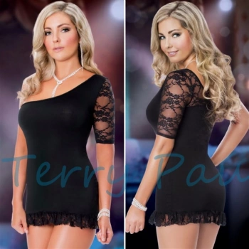 MARSİLYAN- TP101168 Asimetrik Dantel Elbise