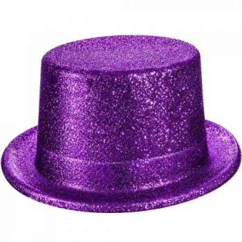 Mor Simli Glitter Silindir Parti Şapkası