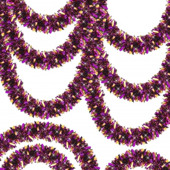 Mor Turuncu Renk 4 cm Genişlik Garland Çift Renk Sim Süs 180 cm (4887)