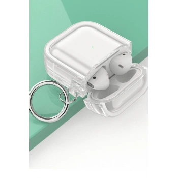 Movenchy Airpods 4 (4.nesil) Shiny Şeffaf Kılıf - Siyah