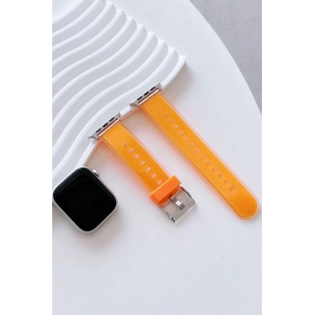 Movenchy Watch 45mm Jelly Silikon Kordon - Turuncu