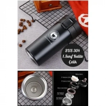 Mug Termos 12 Saat Sıcak Soğuk Filtreli Çift Katmanlı SUS 304 Çelik Bardak 380ml