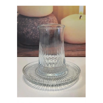 Müge 6lı Cam Çay Tabağı Çay Tabak Altlığı -TG-2023