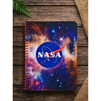 NASA Temalı Spiral Çizgili Defter – 80 Yaprak, 160 Sayfa (18 x 24 cm)