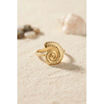 Nautilus Tasarım Gold Renk Kadın Yüzük TJ-BYK4213