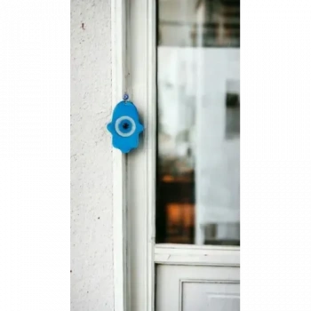 Nazar Boncuklu Turkuaz Mavisi Rengi Fatma Ana Bereket Eli Cam Duvar Süsü