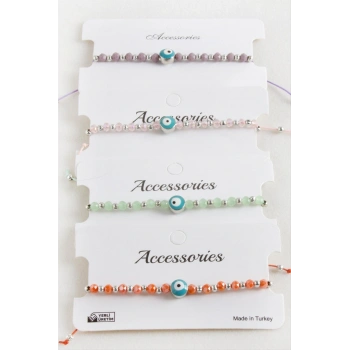 Nazar Kristal Makrome İp Bileklik 8 mm