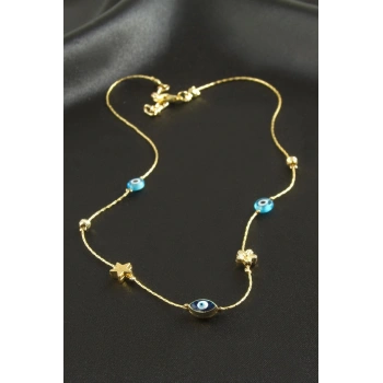 Nazar Mineli Zincir Şans Kolye